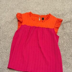 Orange and Pink Ruffled Top